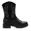 Lady Stork Bota Adabel Cano Curto Salto Bloco Sintético Preto