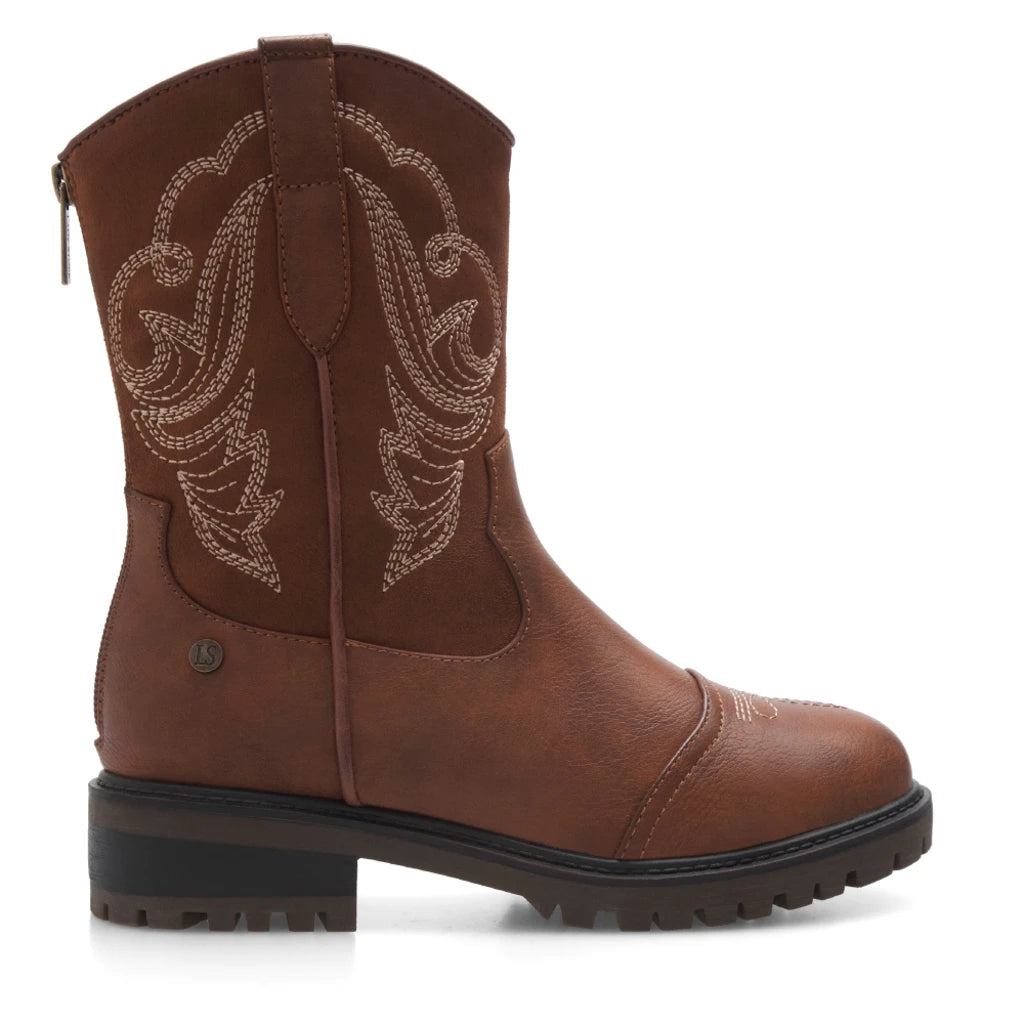 Lady Stork Bota Adabel Cano Curto Salto Bloco Sintético Preto