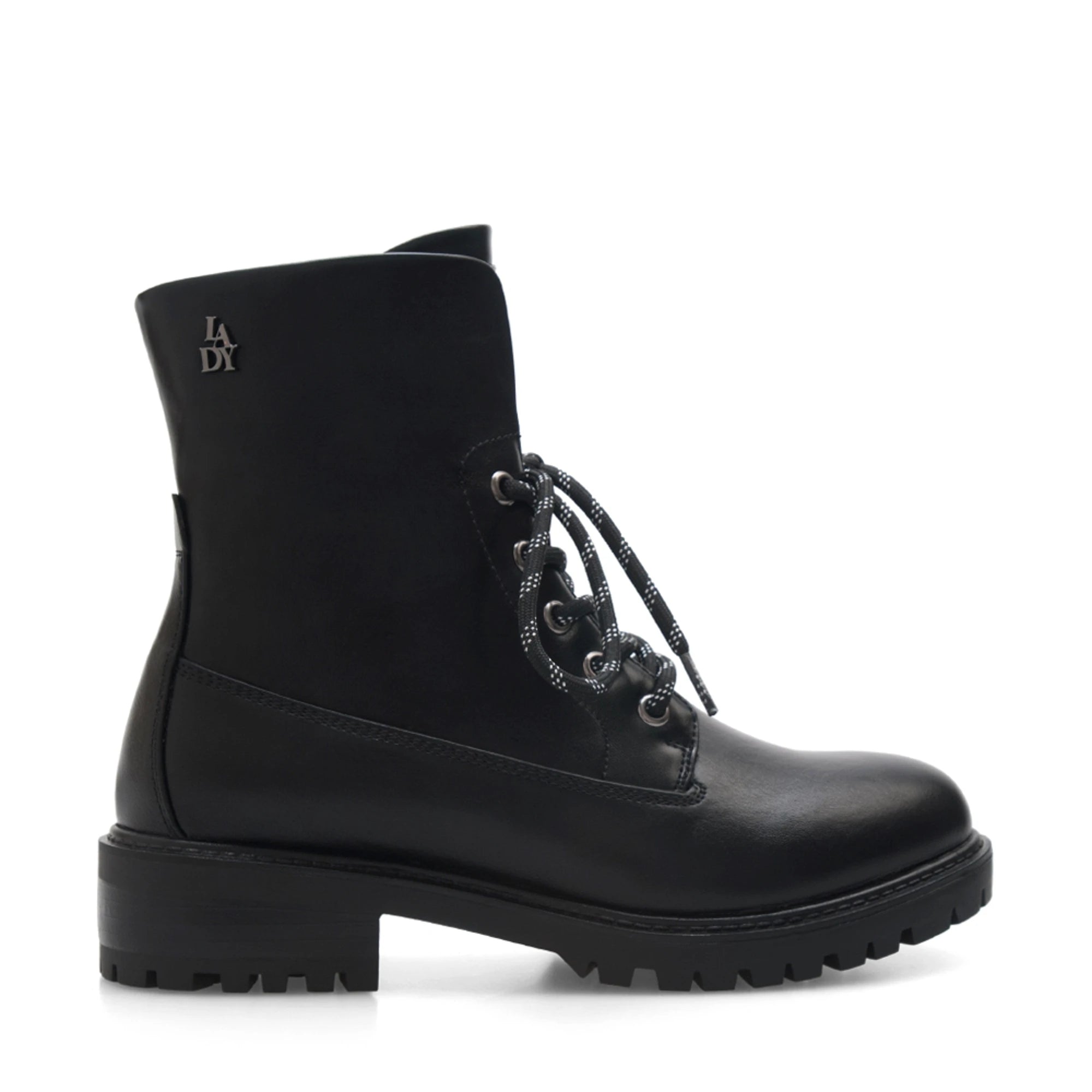 Lady Stork Bota Clarisa Cano Alto Efecto Baggy Tacón Medio Sintético Negro