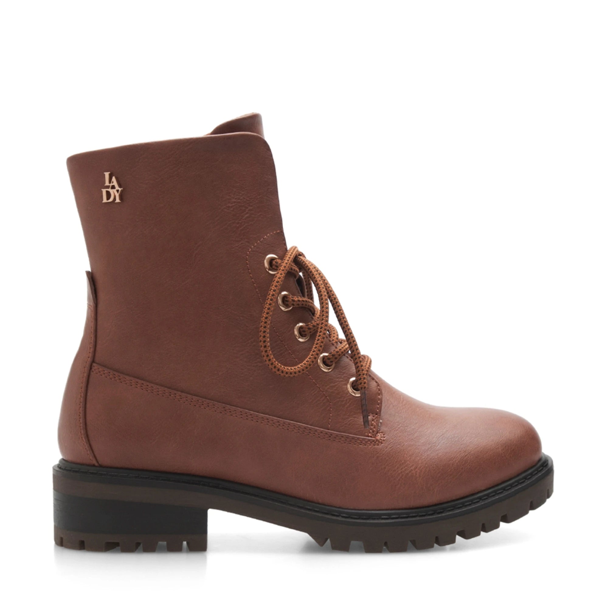 Lady Stork Bota Clarke Cano Alto Taco Medio Sintético Taupe