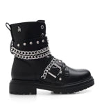 Lady Stork Bota Brunette Cano Curto Salto Bloco Sintético