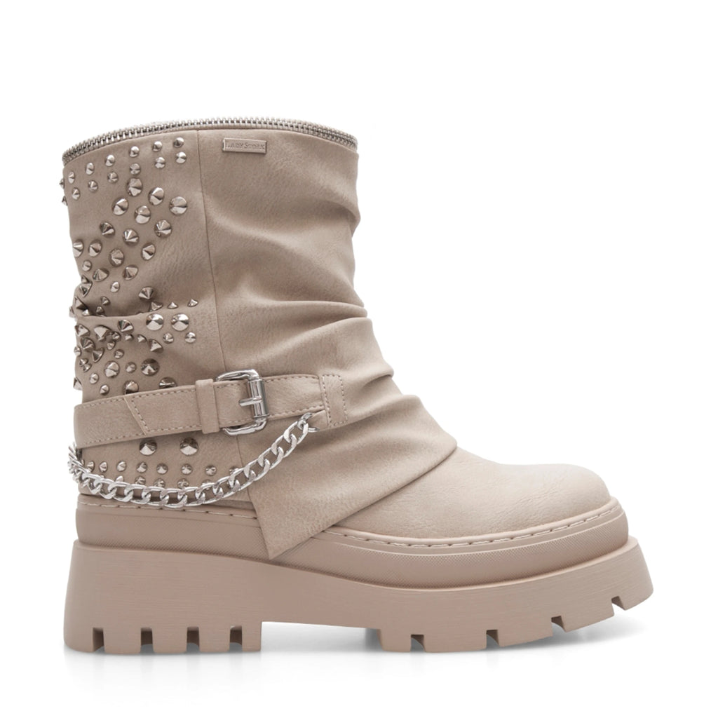 Lady Stork Bota Clarisa Cano Alto Efecto Baggy Tacón Medio Sintético Negro