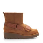 Lady Stork Bota Carly Cano Curto Salto Bloco Sintético Camel