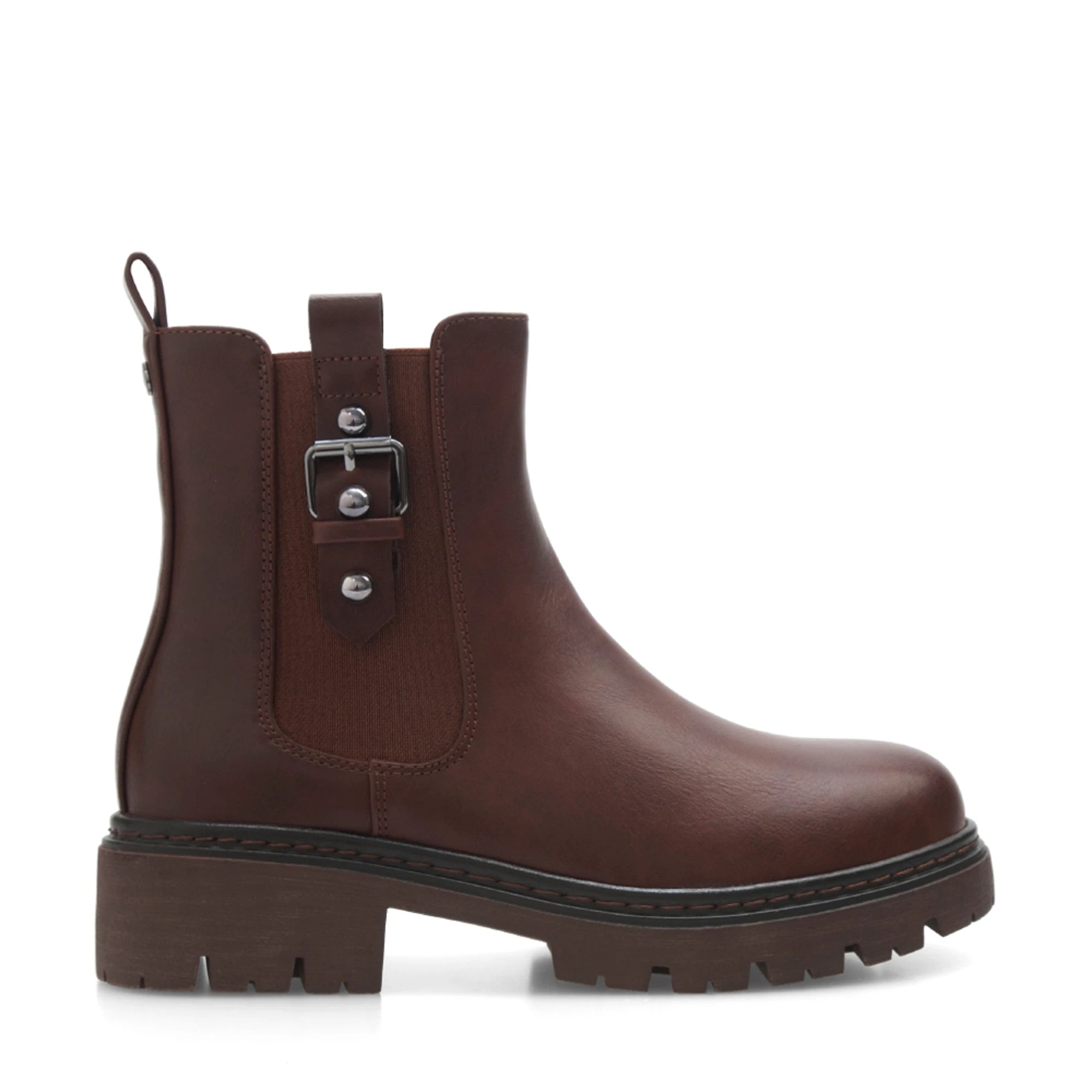 Lady Stork Bota Clarke Cano Alto Taco Medio Sintético Taupe