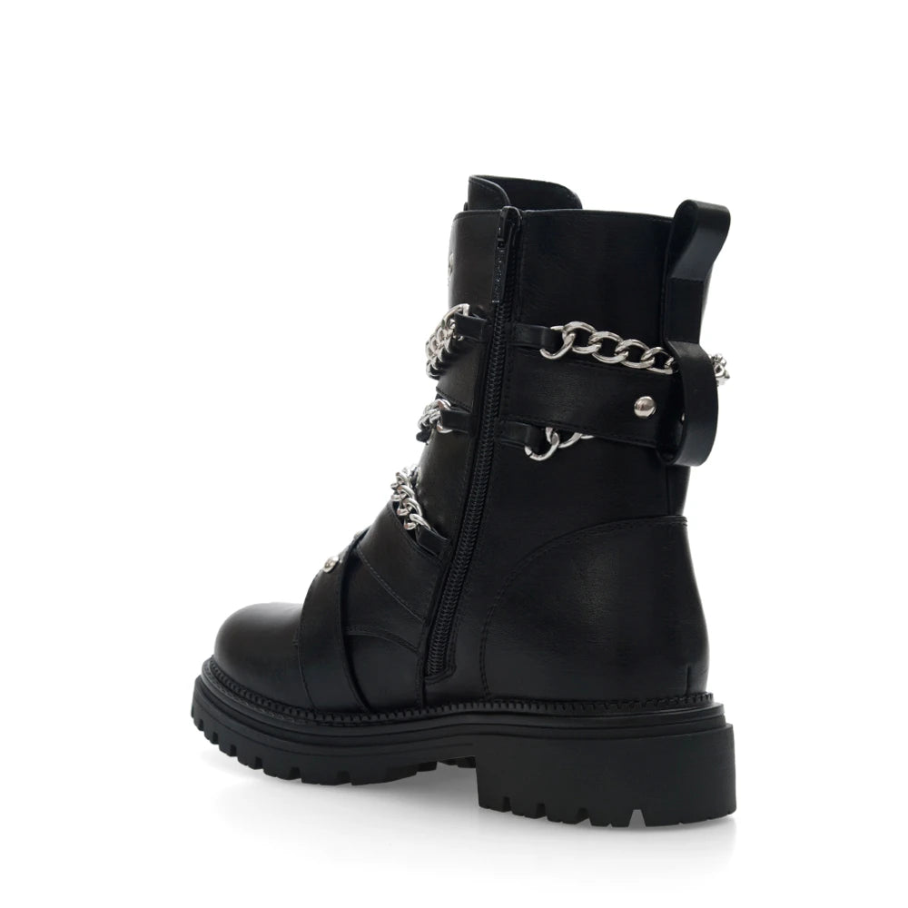 Lady Stork Bota Brunette Cano Curto Salto Bloco Sintético