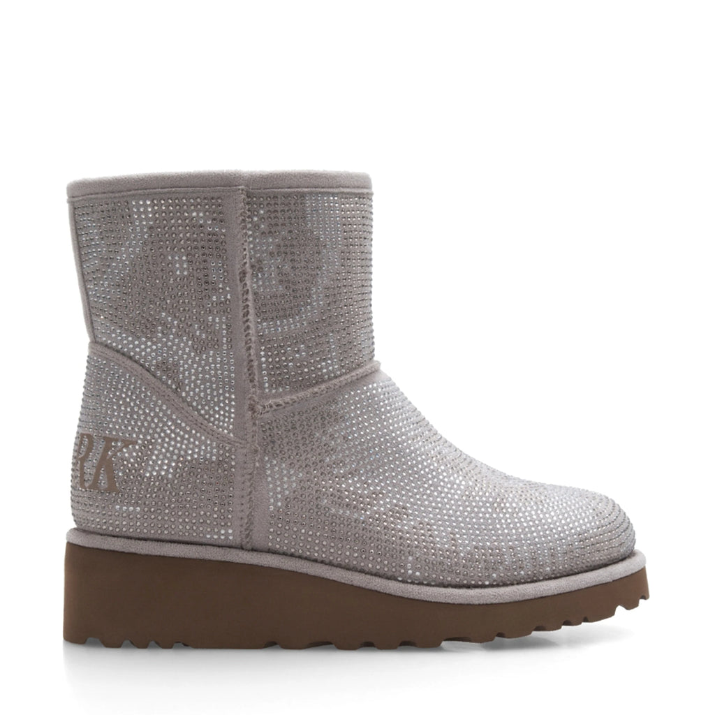 Lady Stork Bota Clarisa Cano Alto Efecto Baggy Tacón Medio Sintético Negro