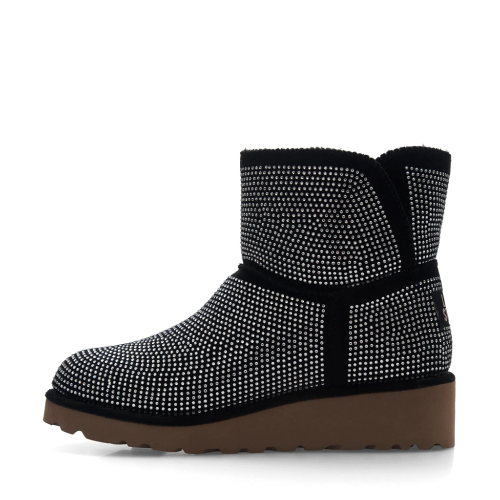 Lady Stork Bota Cloe Cano Curto Salto Bloco Sintético Negro
