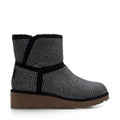 Lady Stork Bota Cloe Cano Curto Salto Bloco Sintético Negro