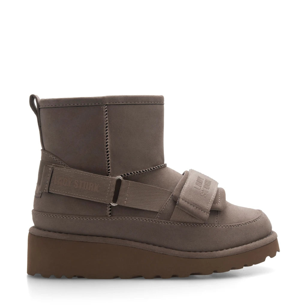 Lady Stork Bota Carly Cano Curto Salto Bloco Sintético Camel