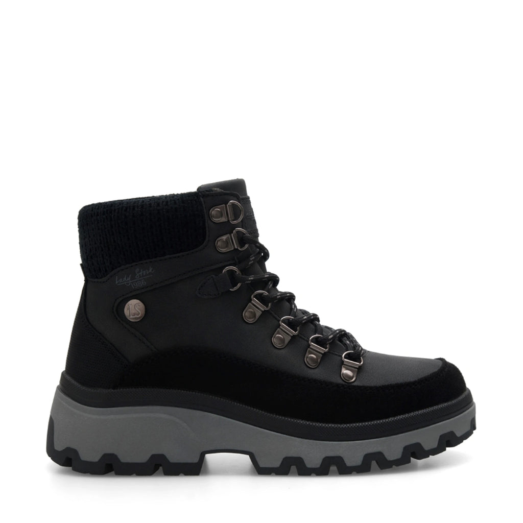 Lady Stork Bota Clara Cano Curto Salto Bloco Sintético Taupe