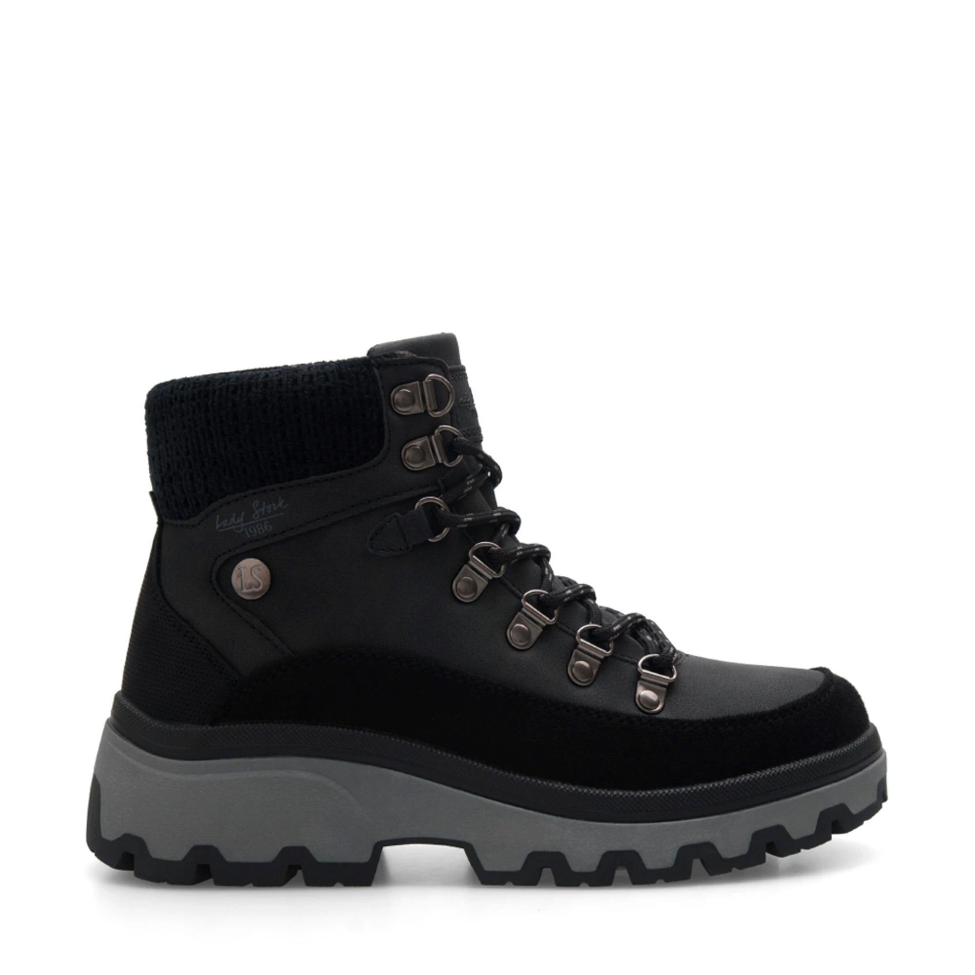 Lady Stork Bota Clara Cano Curto Salto Bloco Sintético Taupe