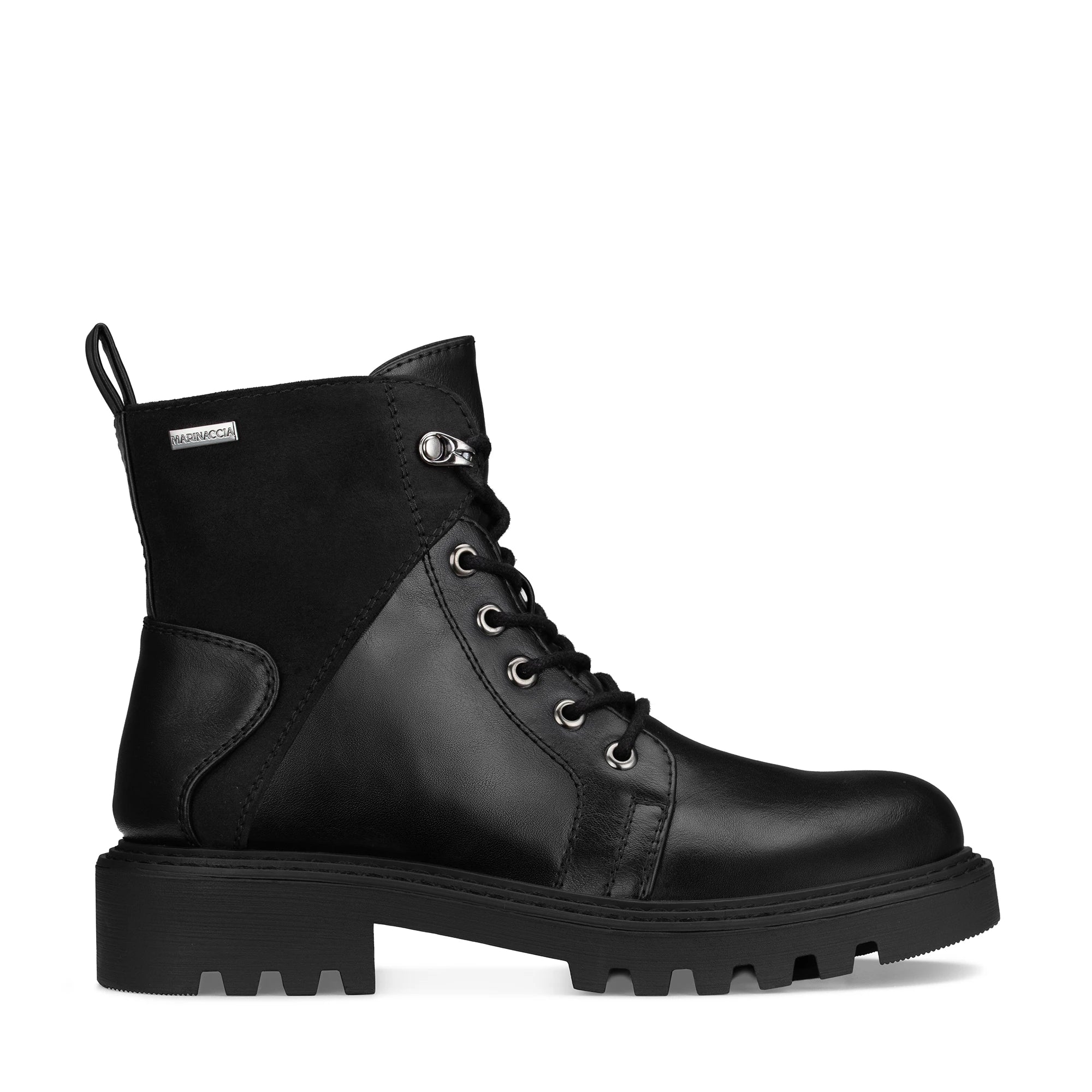 Lady Stork Bota Amapola Cano Curto Salto Bloco Sintético Preto