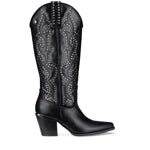 Lady Stork Bota Arly Cano Curto Salto Bloco Sintético Negro