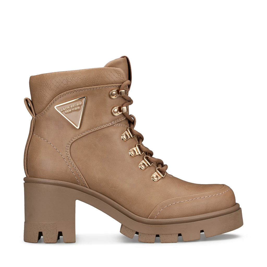 Lady Stork Bota Abelia Cano Curto Salto Bloco Sintético Preto