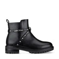 Lady Stork Bota Alba Cano Curto Salto Bloco Sintético Preto