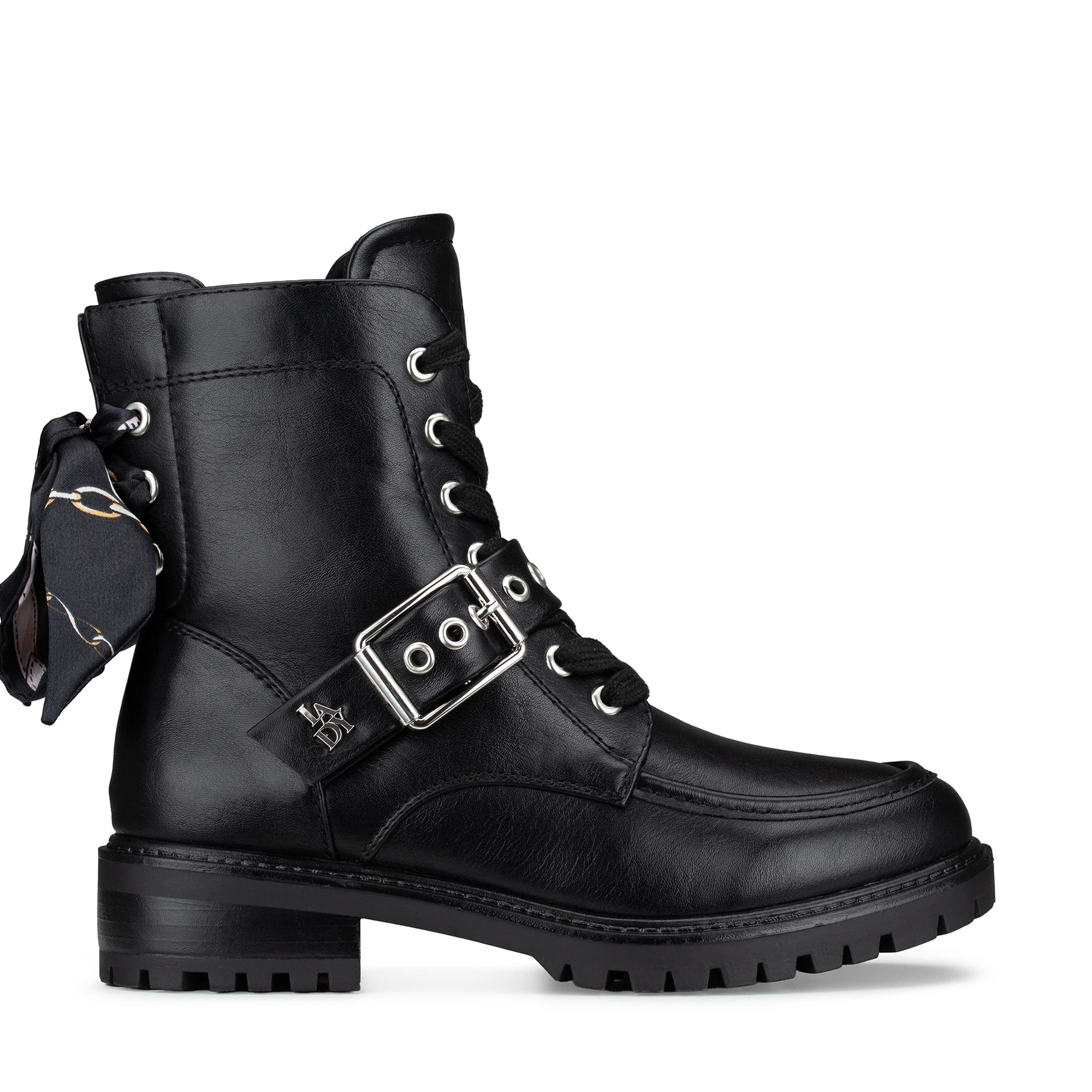 Lady Stork Bota Alma Cano Curto Salto Bloco Sintético Tiza