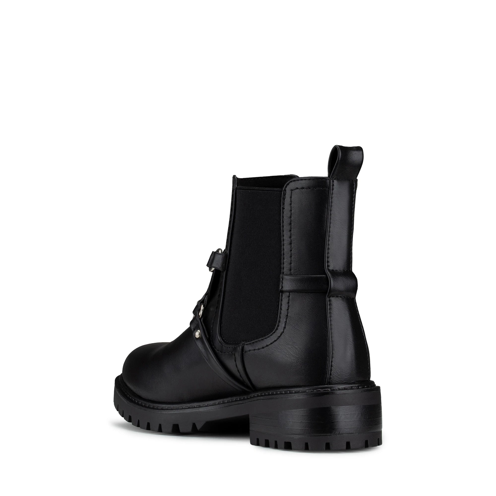 Lady Stork Bota Aspen Cano Curto Salto Bloco Sintético