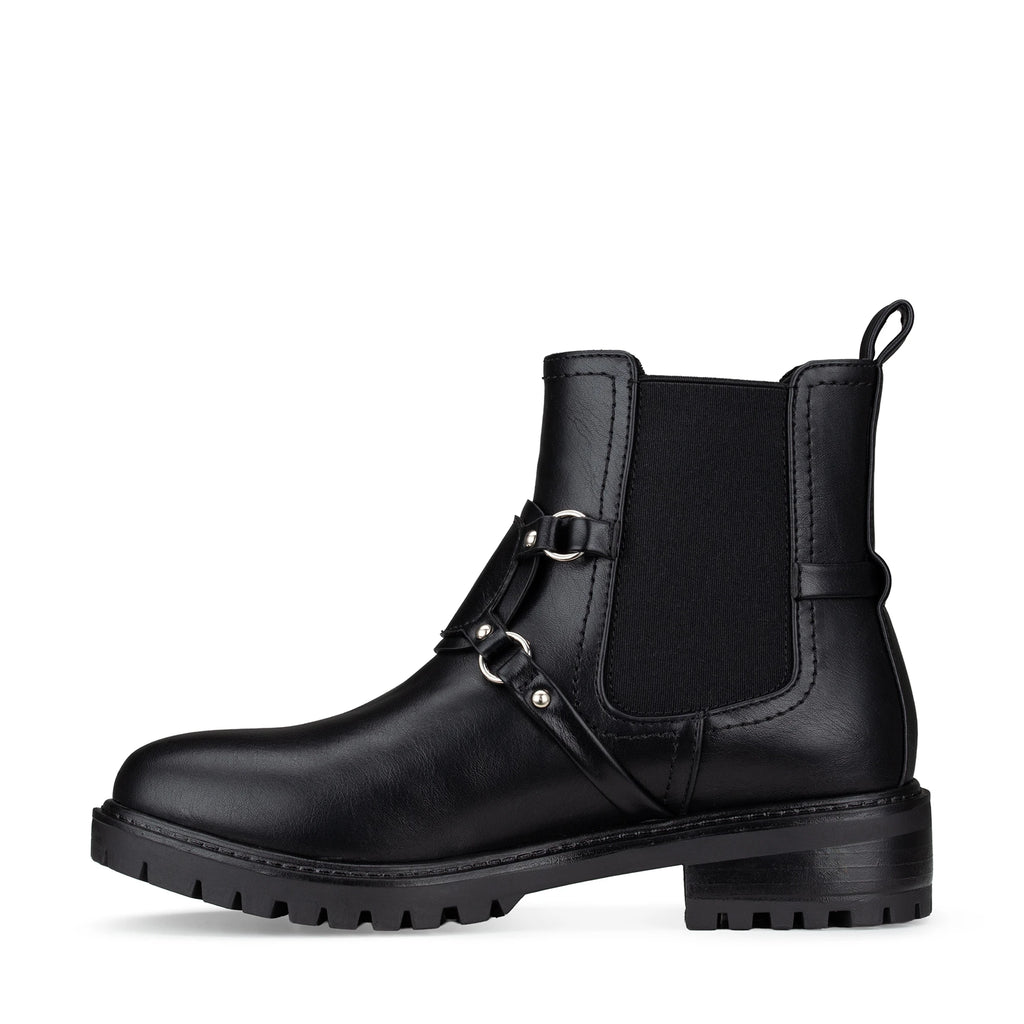 Lady Stork Bota Aspen Cano Curto Salto Bloco Sintético