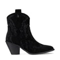 Lady Stork Bota Cecy Cano Curto Salto Bloco Sintético Preto