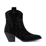 Lady Stork Bota Cecy Cano Curto Salto Bloco Sintético Preto