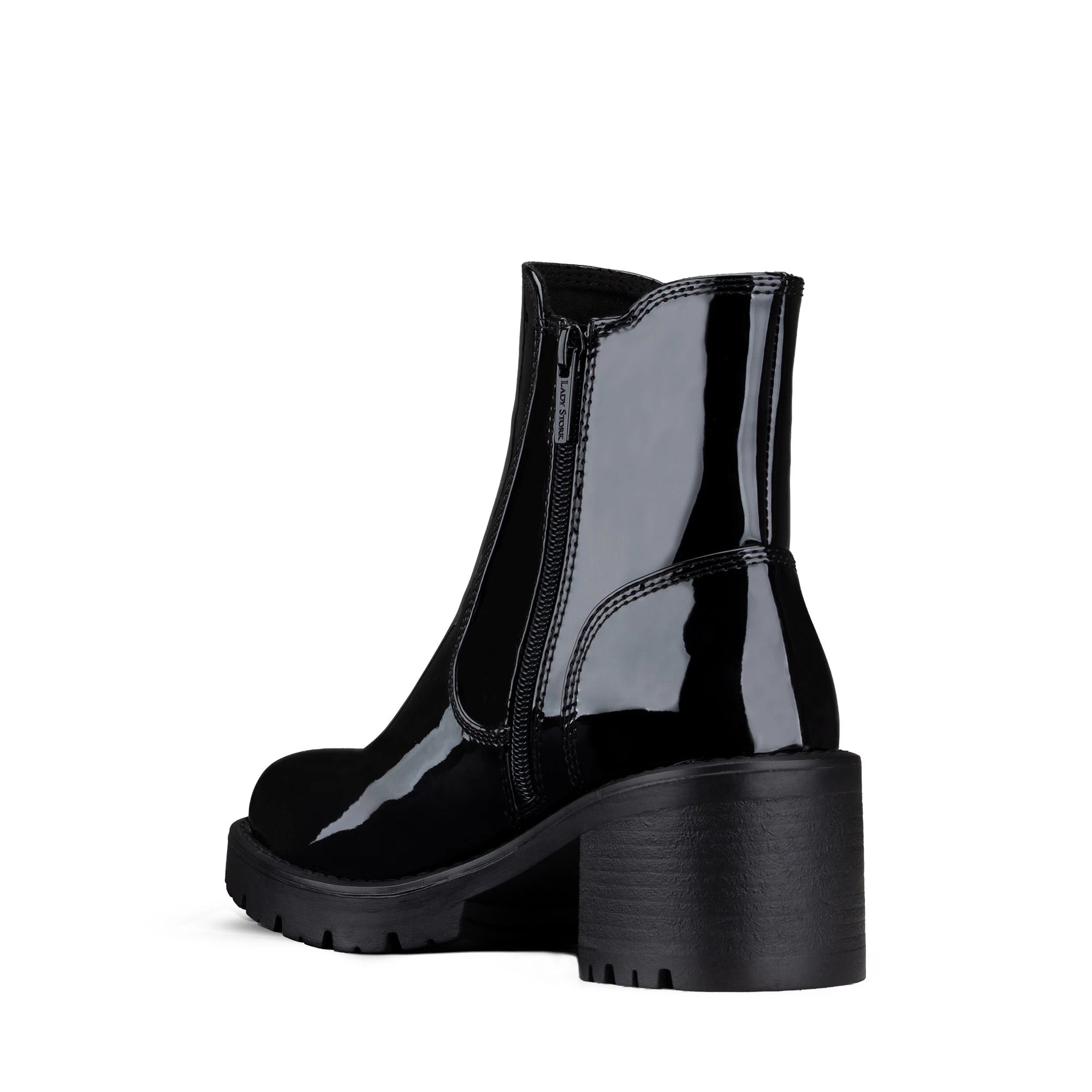 Lady Stork Bota Ciara Cano Curto Salto Bloco Sintético