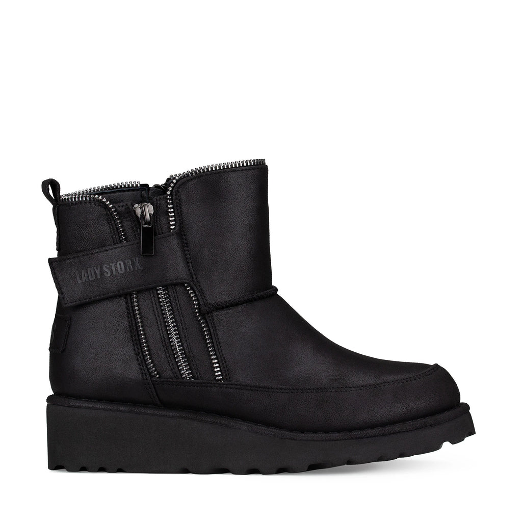 Lady Stork Bota Clara Cano Curto Salto Bloco Sintético Taupe