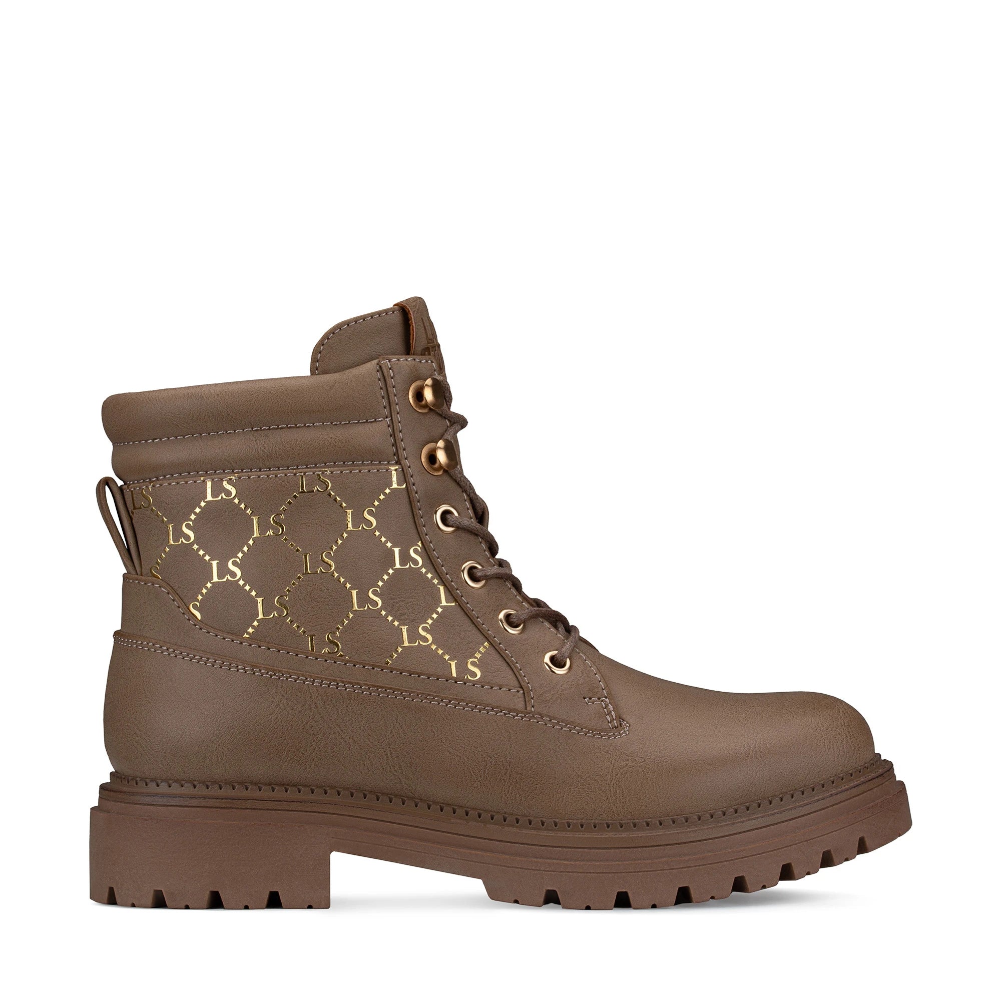 Lady Stork Bota Alma Cano Curto Salto Bloco Sintético Tiza