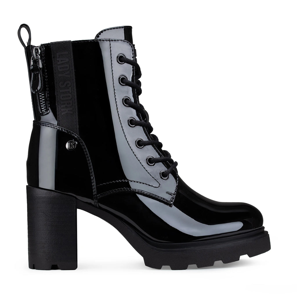Lady Stork Bota Cielo Cano Curto Salto Bloco Sintético