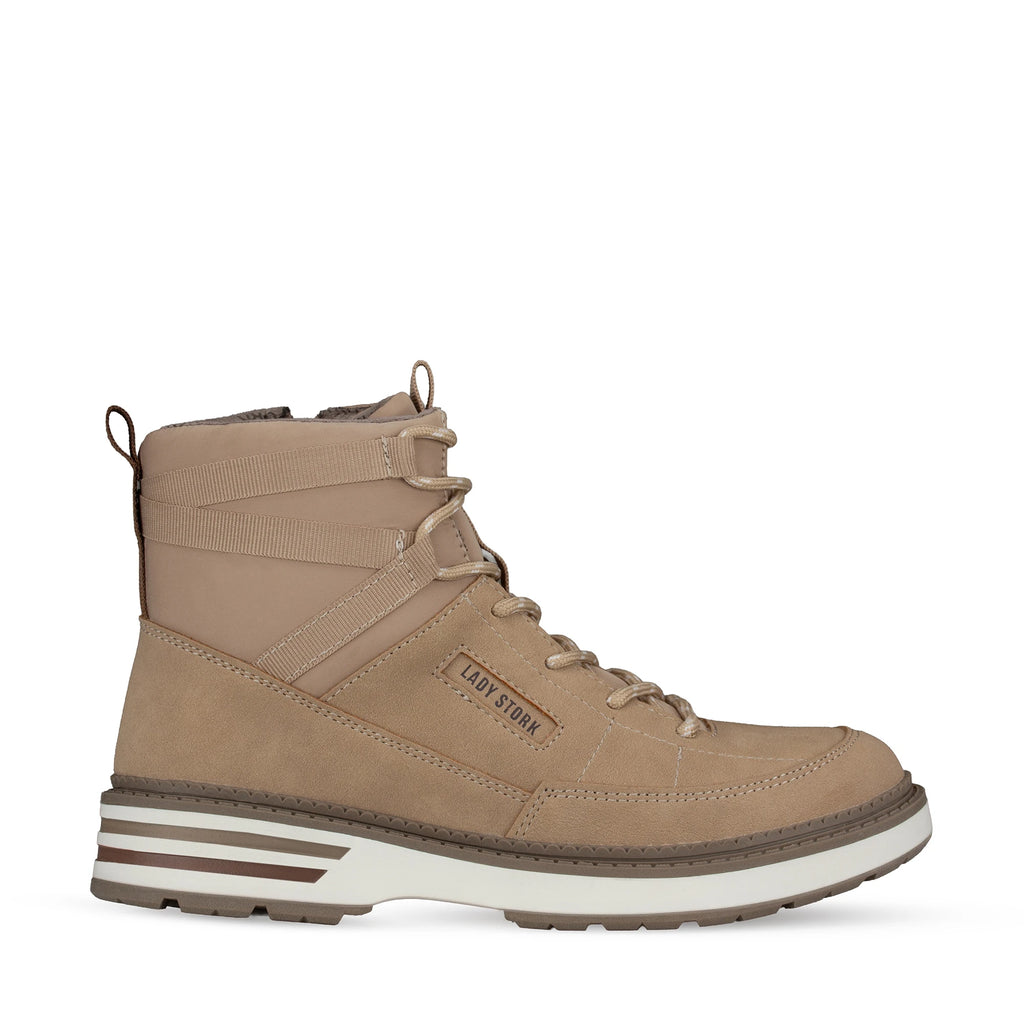 Lady Stork Bota Astrid Cano Curto Salto Bloco Sintético Chocolate