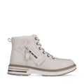 Lady Stork Bota Alma Cano Curto Salto Bloco Sintético Tiza