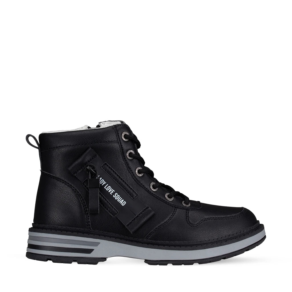 Lady Stork Bota Alma Cano Curto Salto Bloco Sintético Tiza