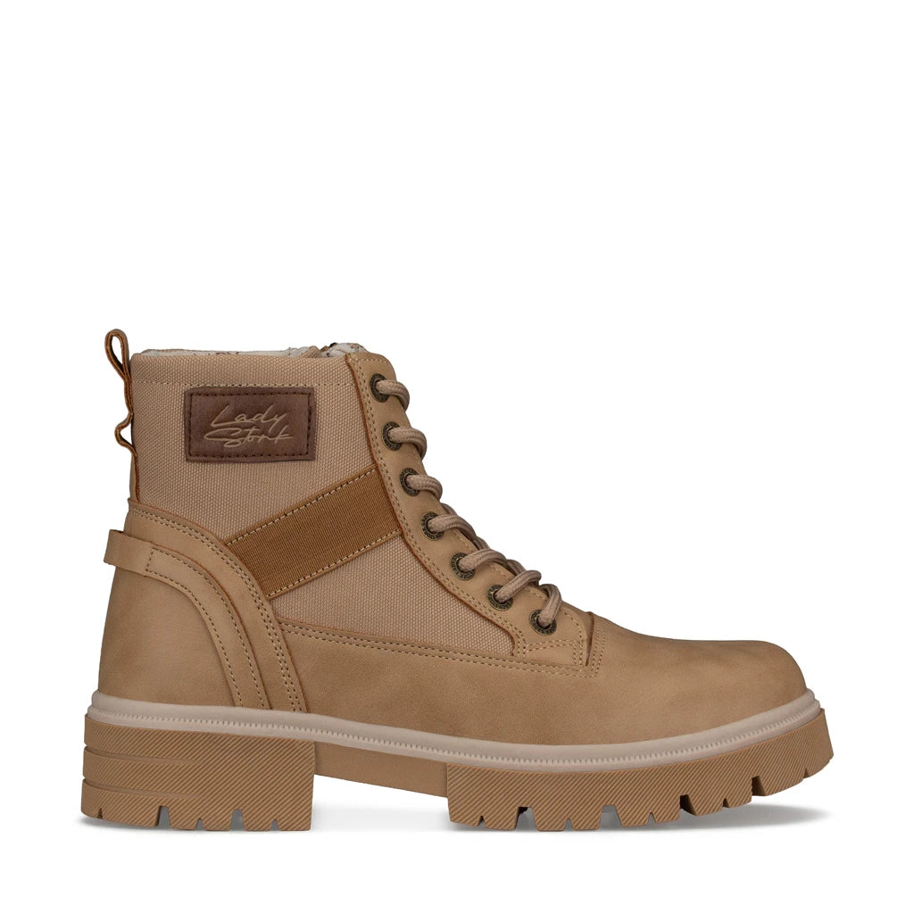 Lady Stork Bota Andy Cano Curto Salto Bloco Sintético Negro