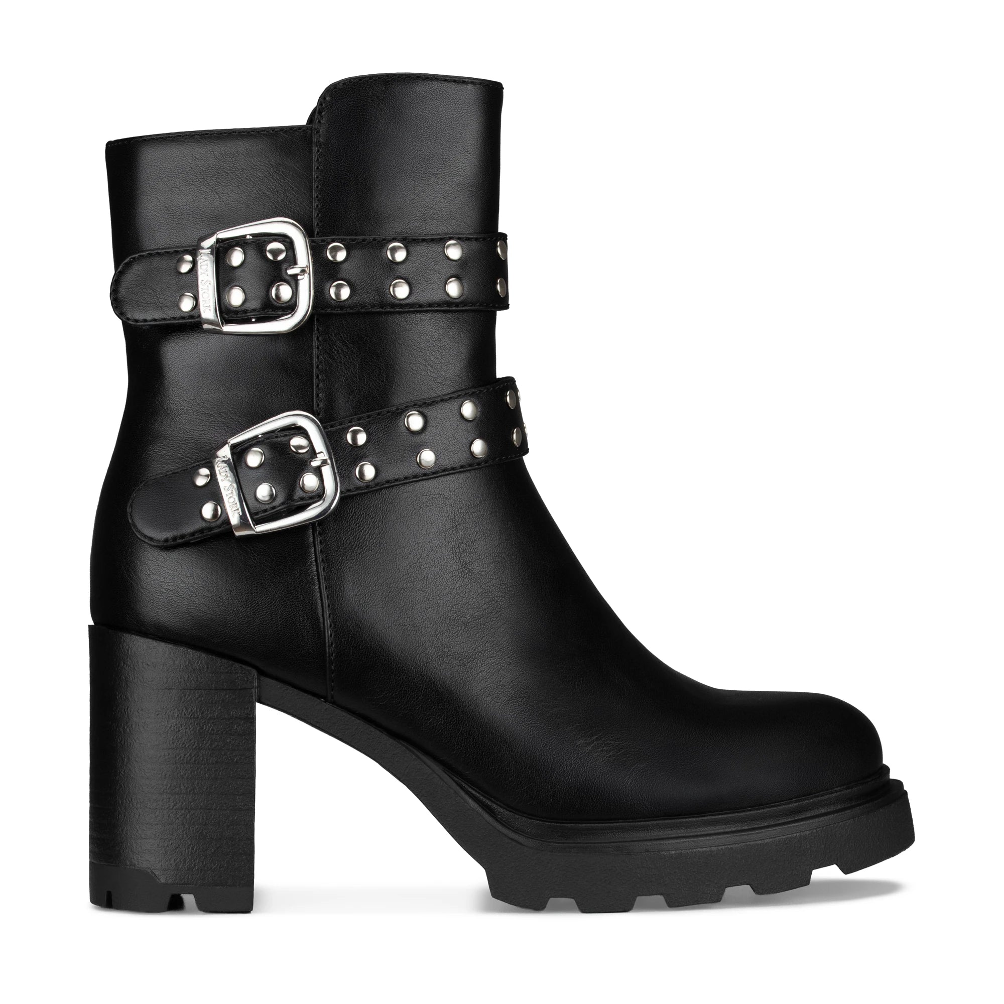Lady Stork Bota Ariana Cano Curto Salto Bloco Sintético
