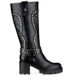 Lady Stork Bota Aitana Cano Curto Salto Bloco Sintético Negro