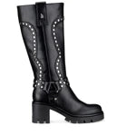 Lady Stork Bota Aitana Cano Curto Salto Bloco Sintético Negro