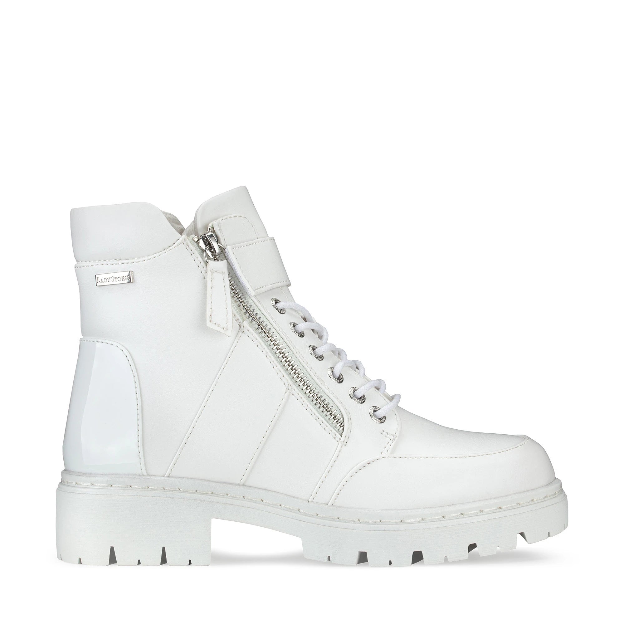 Lady Stork Bota Astrid Cano Curto Salto Bloco Sintético Chocolate
